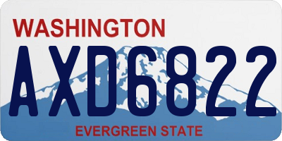 WA license plate AXD6822