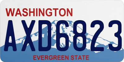 WA license plate AXD6823