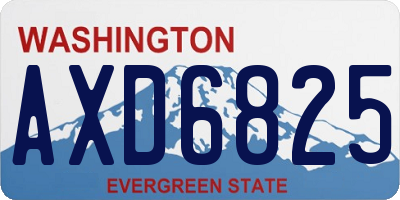 WA license plate AXD6825