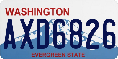 WA license plate AXD6826