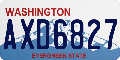 WA license plate AXD6827