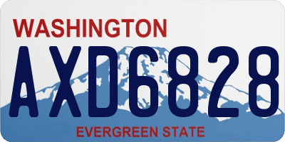 WA license plate AXD6828