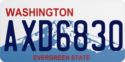 WA license plate AXD6830