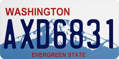 WA license plate AXD6831