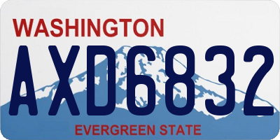 WA license plate AXD6832