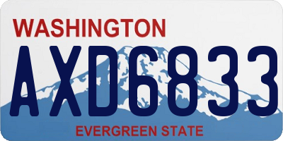 WA license plate AXD6833