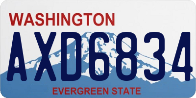 WA license plate AXD6834