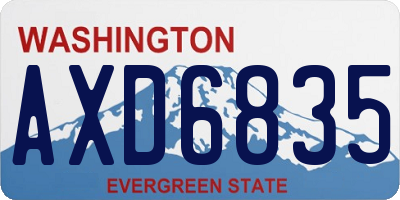 WA license plate AXD6835