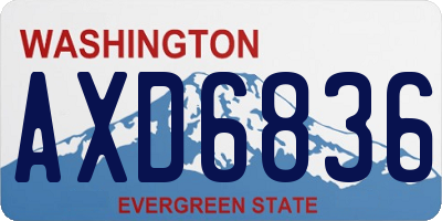 WA license plate AXD6836