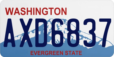 WA license plate AXD6837