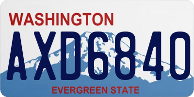 WA license plate AXD6840
