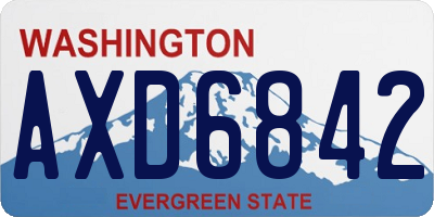 WA license plate AXD6842