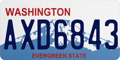 WA license plate AXD6843