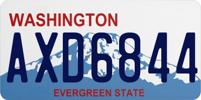 WA license plate AXD6844