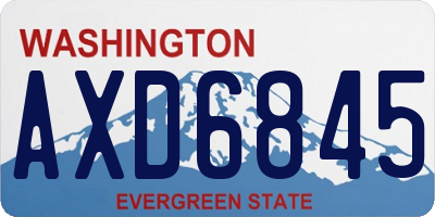 WA license plate AXD6845