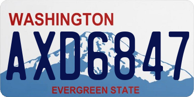 WA license plate AXD6847