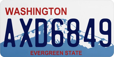 WA license plate AXD6849