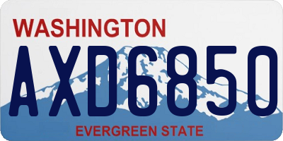 WA license plate AXD6850