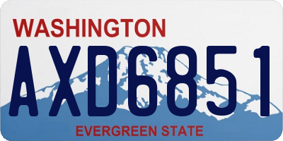 WA license plate AXD6851