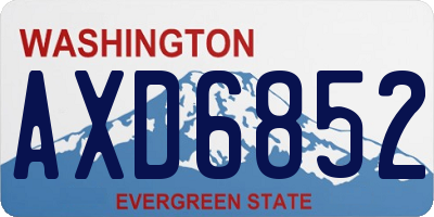 WA license plate AXD6852