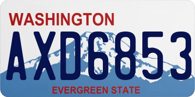 WA license plate AXD6853