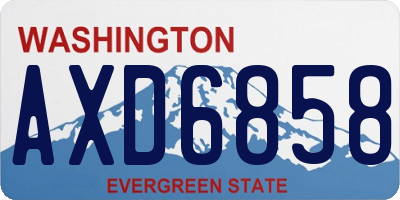 WA license plate AXD6858