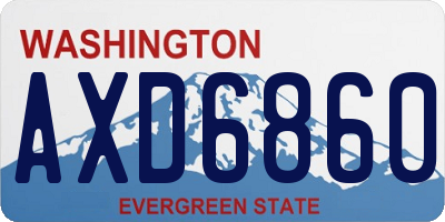 WA license plate AXD6860