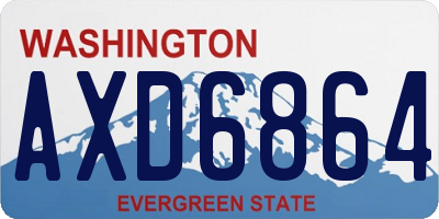 WA license plate AXD6864