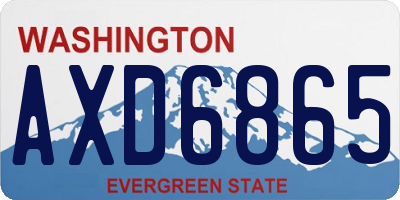 WA license plate AXD6865