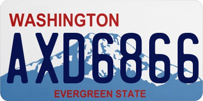 WA license plate AXD6866