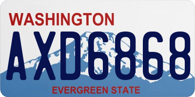 WA license plate AXD6868