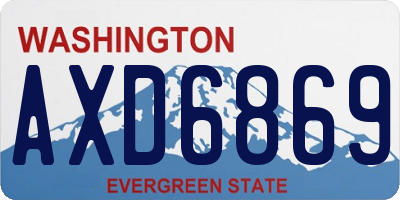 WA license plate AXD6869