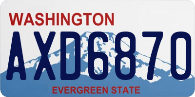 WA license plate AXD6870