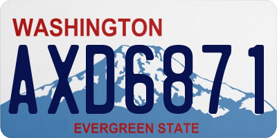 WA license plate AXD6871