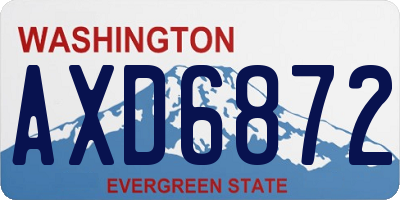 WA license plate AXD6872