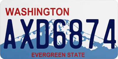 WA license plate AXD6874