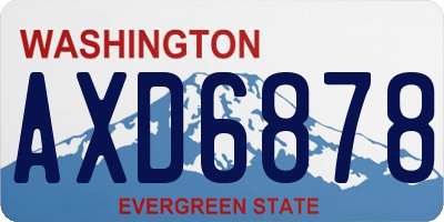 WA license plate AXD6878