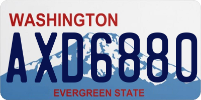 WA license plate AXD6880