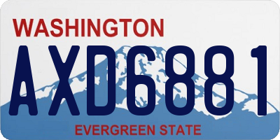 WA license plate AXD6881