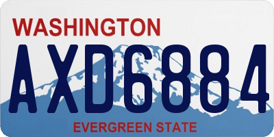 WA license plate AXD6884