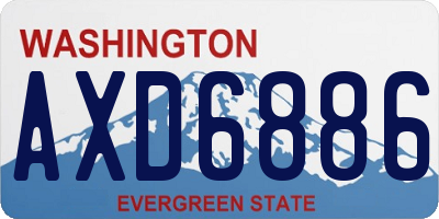 WA license plate AXD6886