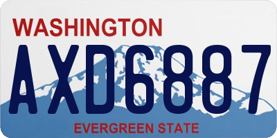 WA license plate AXD6887