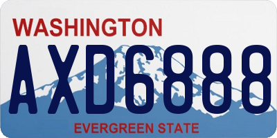 WA license plate AXD6888