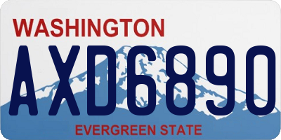 WA license plate AXD6890