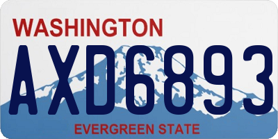 WA license plate AXD6893