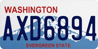 WA license plate AXD6894