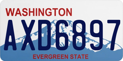 WA license plate AXD6897