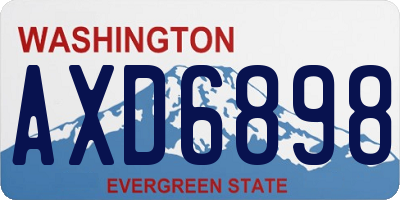 WA license plate AXD6898