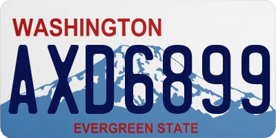 WA license plate AXD6899