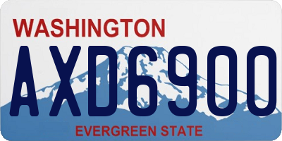WA license plate AXD6900